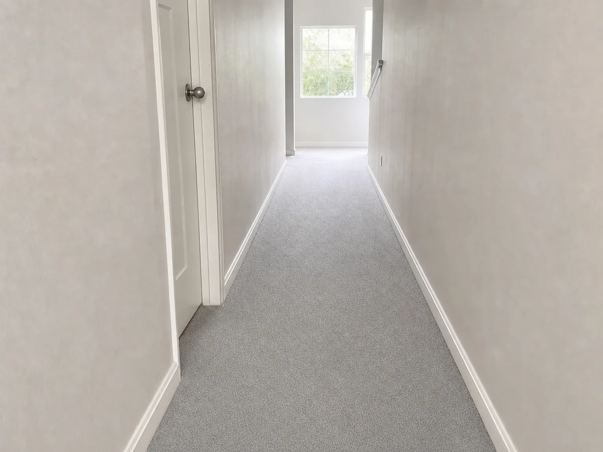 Hallway carpet, pet stain after cleaning